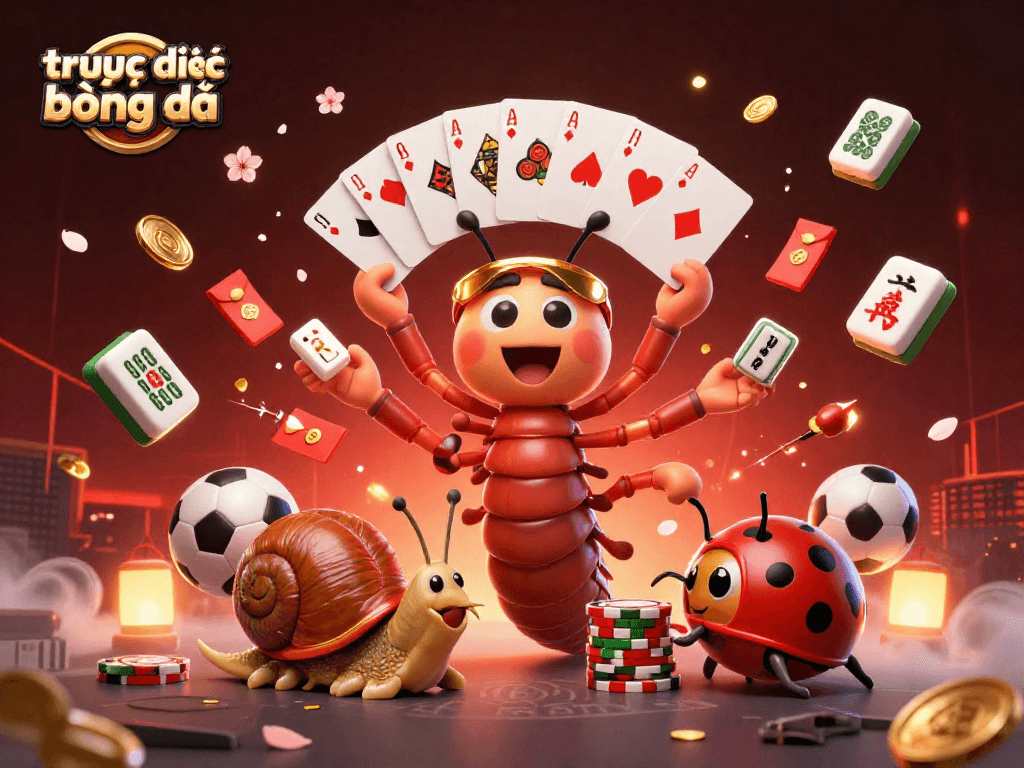 Experience thrilling trực tiếp bóng đá action with sports elements in this vibrant 3D casino scene.