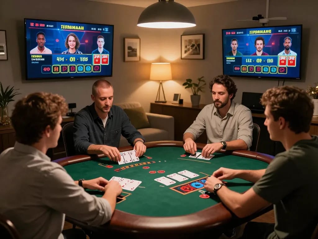 Players enjoy an engaging live dealer blackjack game with FLY88 at home, showcasing dynamic gameplay.