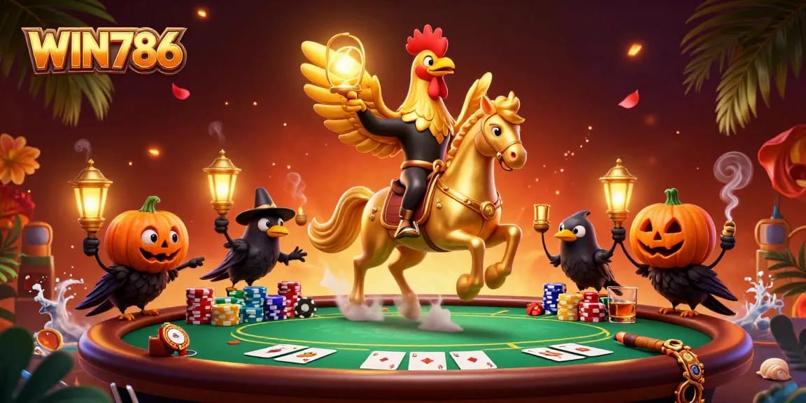 Experience thrilling gameplay at WIN786 with immersive casino visuals and dynamic poker elements.
