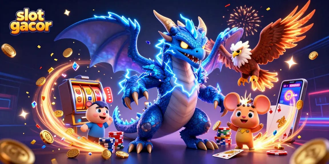 Activate your slot gacor experience with vibrant 3D casino elements and dynamic characters in action.