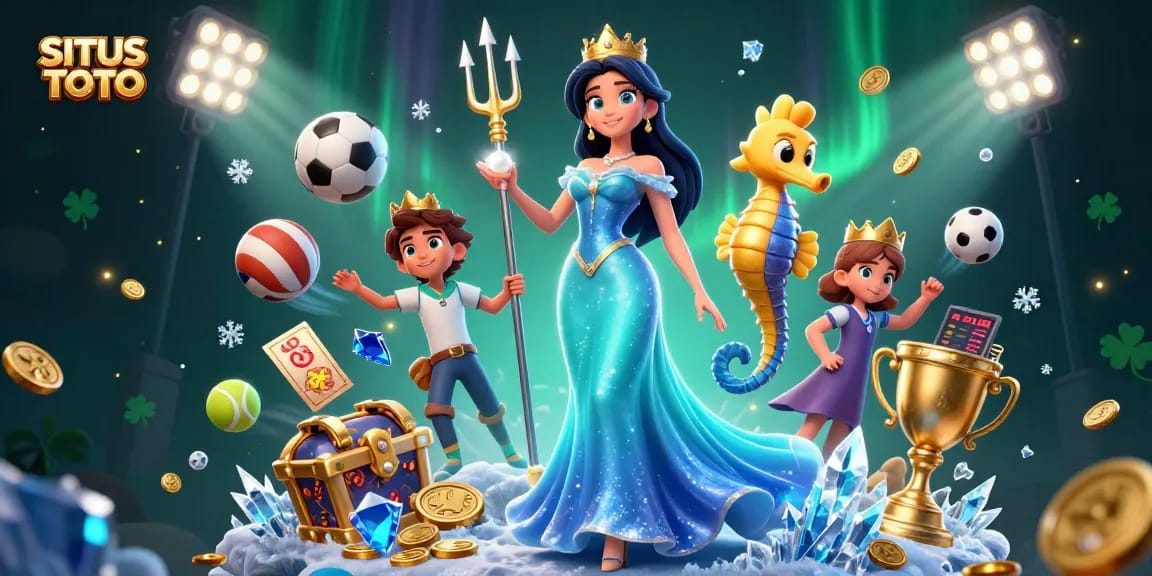 SITUS TOTO showcases thrilling sports betting action with a dazzling underwater scene.