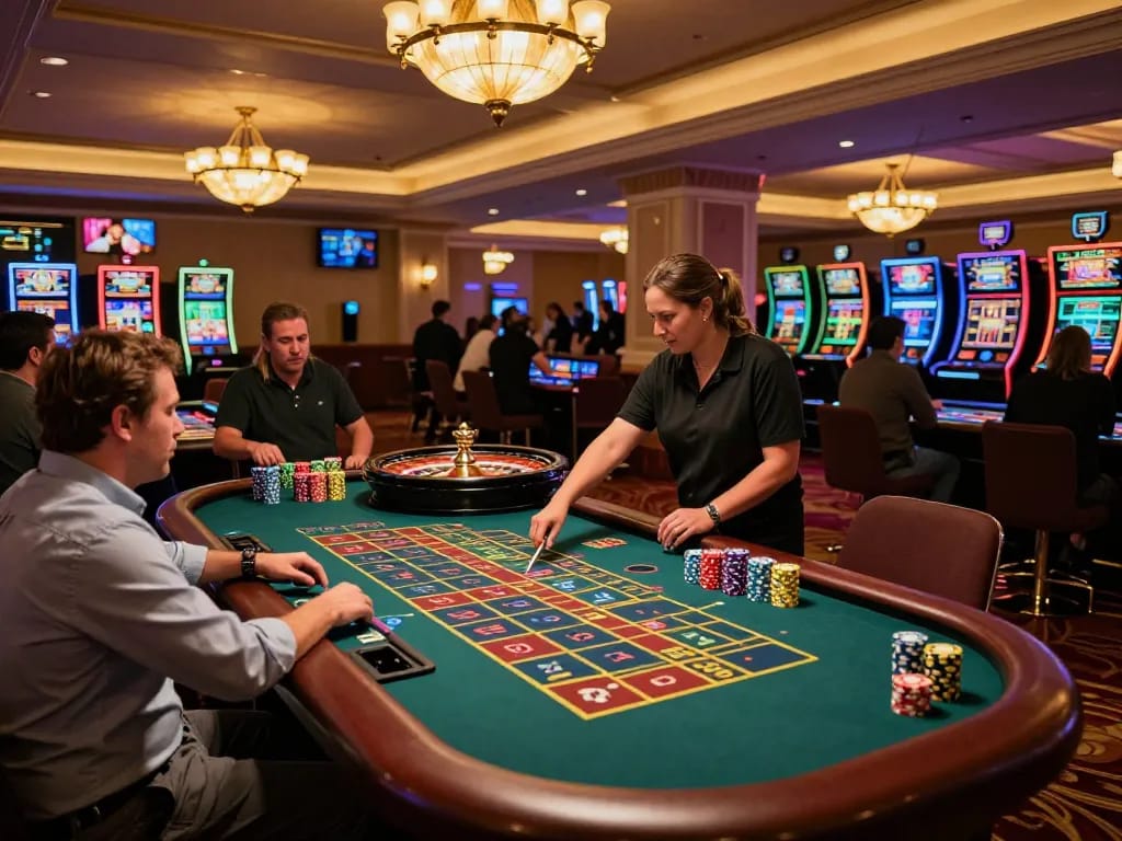 Players strategically betting at the roulette table, capturing the excitement of S666 in action.