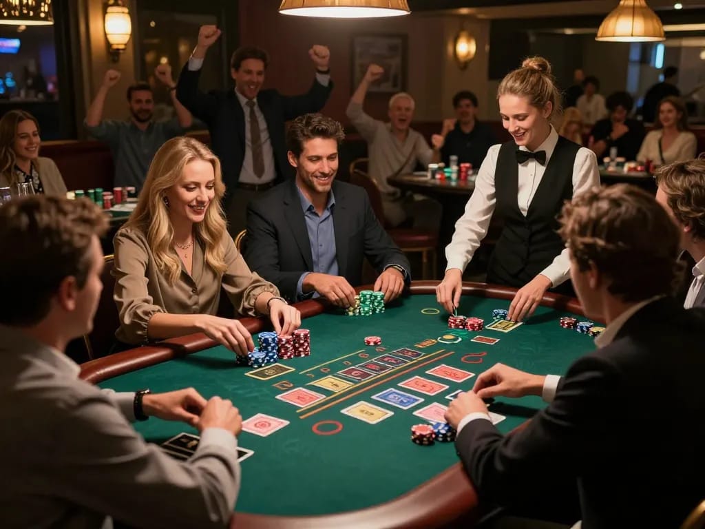 Experience the excitement at GA6789 while placing strategic bets at a lively blackjack table.