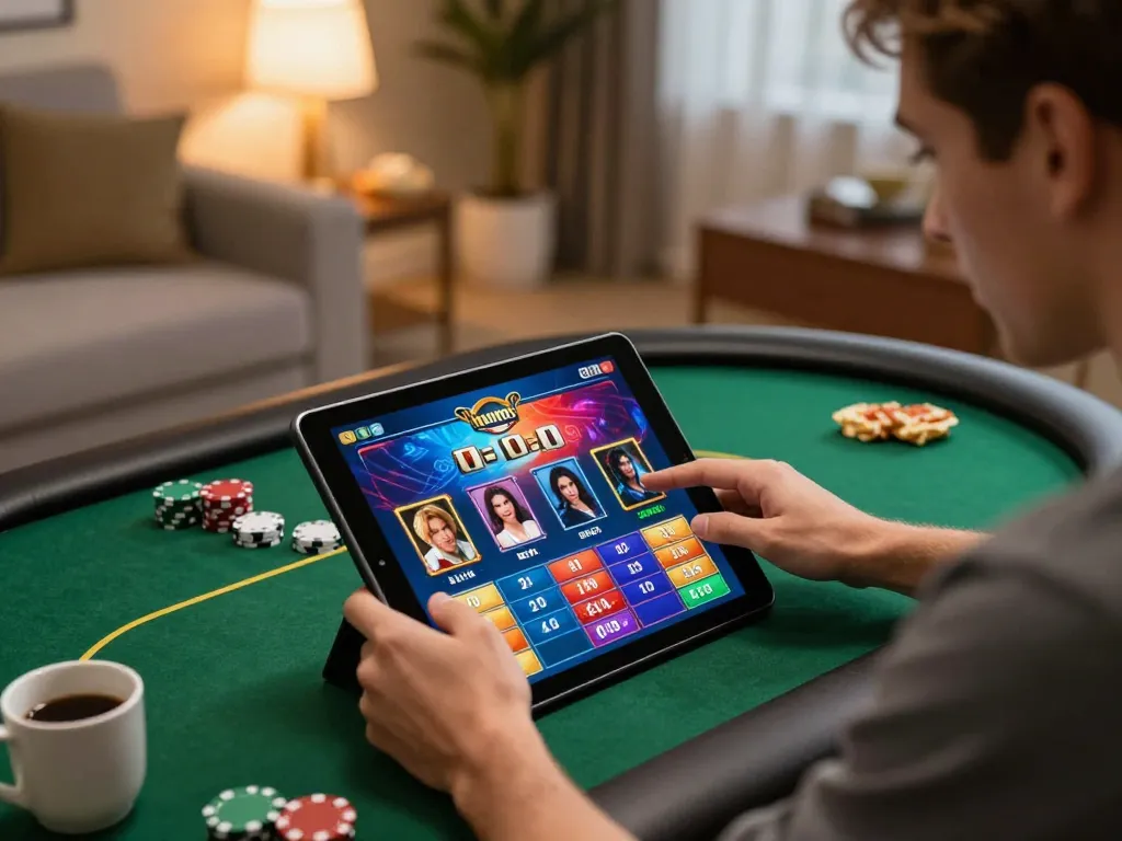 Engaging poker gameplay on the 4444WIN app, showcasing strategic betting and a vibrant gaming atmosphere.