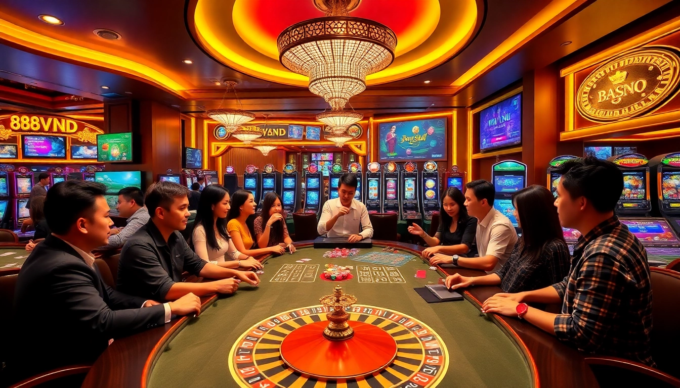 Experience the thrill of 888VND online gaming with vibrant casino visuals.