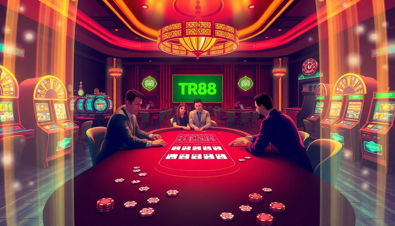 Experience thrilling casino vibes with TR88 poker action at luxurious gaming tables.