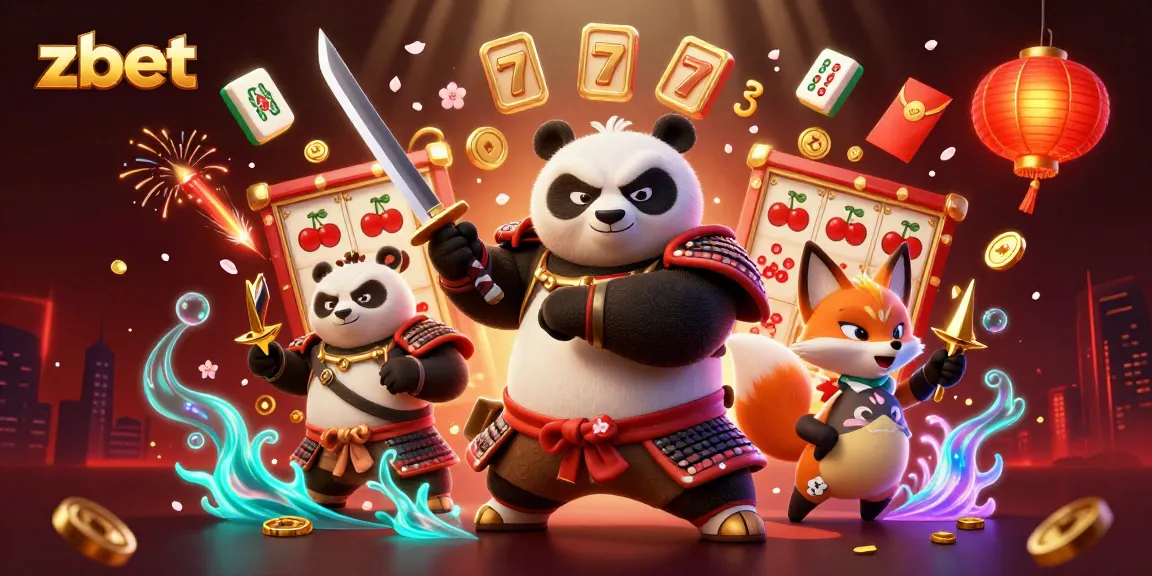 Experience thrilling gameplay with zbet's vibrant casino illustration featuring dynamic samurai and ninja characters.