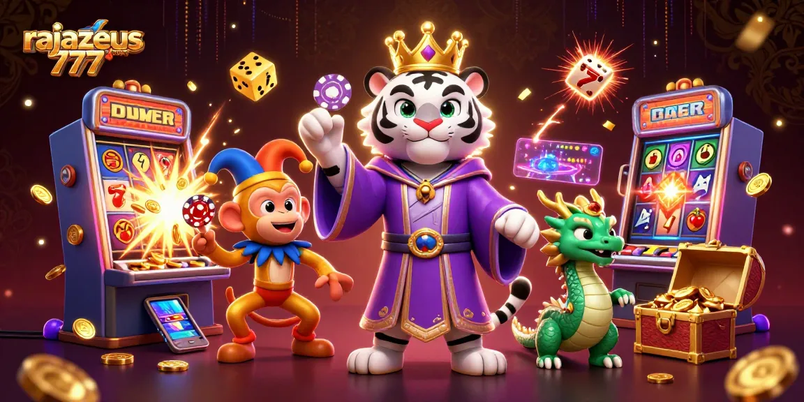 Experience the excitement of rajazeus 777 login with vibrant casino elements and engaging characters.