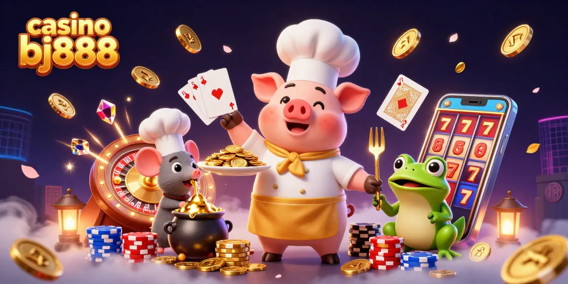 Experience the excitement of casino bj888 with dynamic 3D characters and vibrant casino elements.