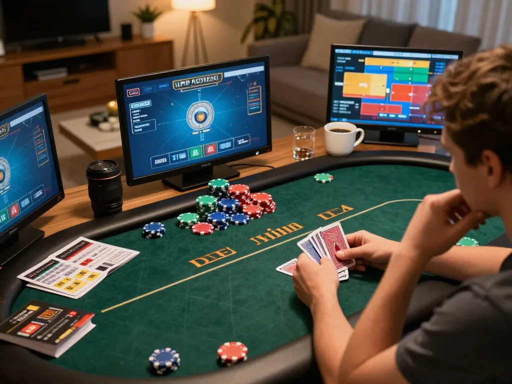 Experience intense gameplay at nhà cái 13WIN with strategic card plays and colorful chips.