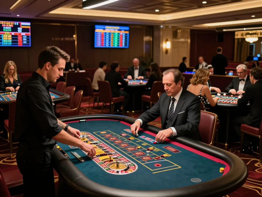 Players engaging in thrilling roulette gameplay at LLWIN's luxurious live casino environment with elegant decor.