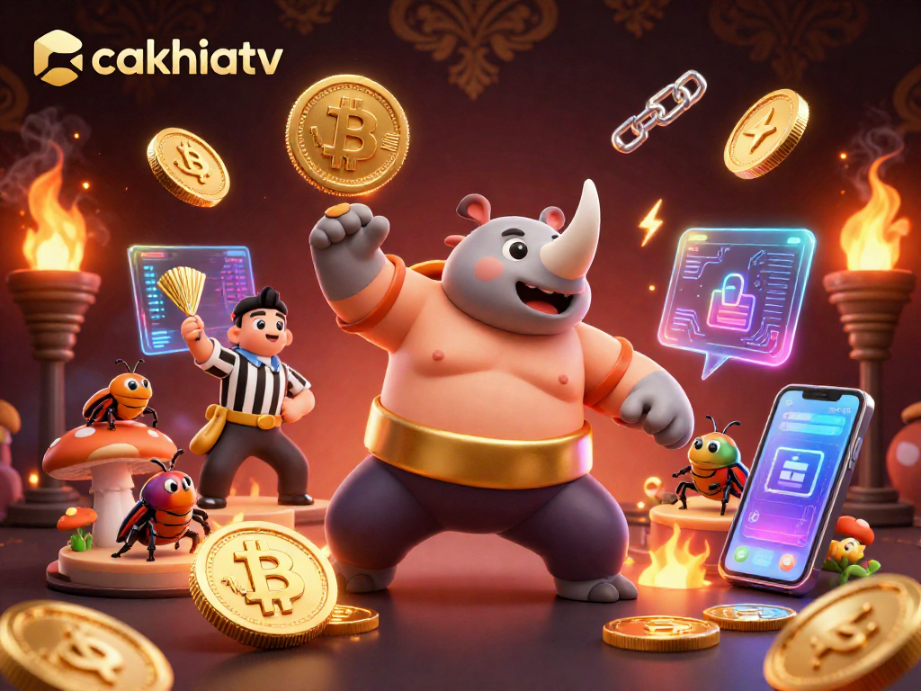 Experience the thrill of cakhiatv with a vibrant casino battle featuring beetle champions and crypto coins.