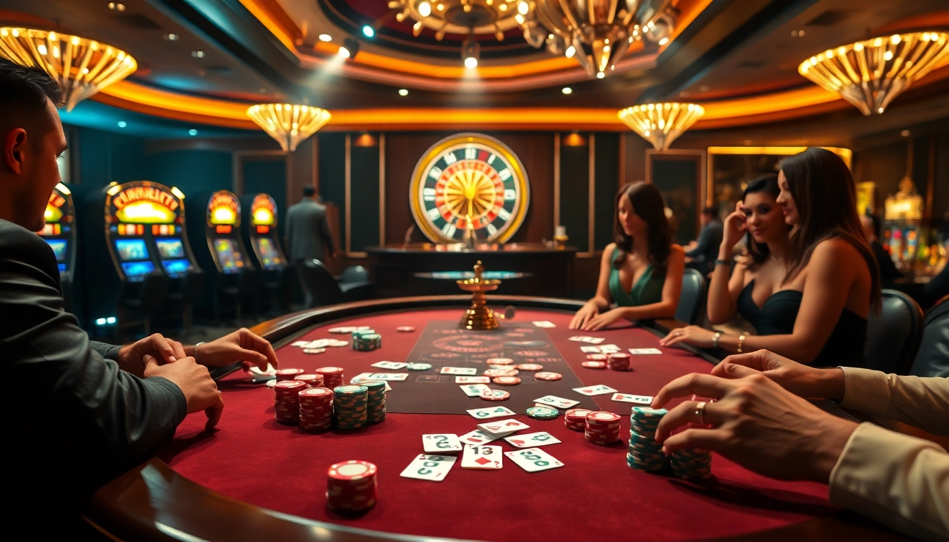 Experience the excitement of 6RWIN33 COM at an elegant poker table with chips and cards.