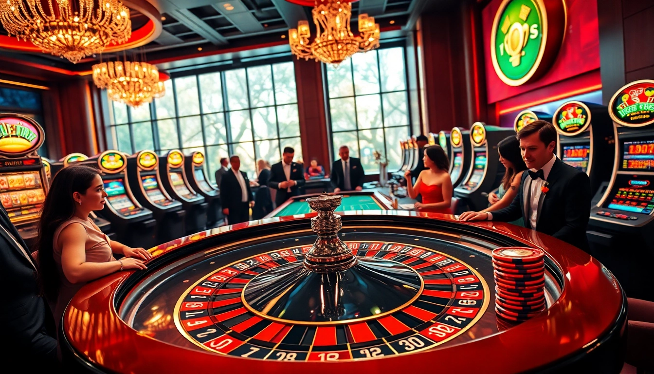 Experience the excitement of lo de uy tin at a luxurious casino, with lively players and vibrant roulette tables.