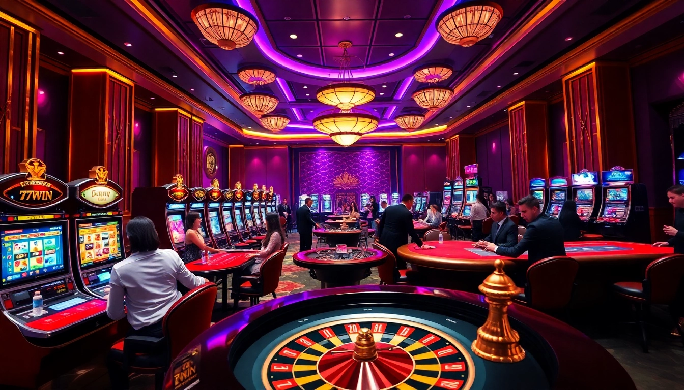 Experience the thrilling atmosphere of 789WIN casino with engaging games and vibrant colors.