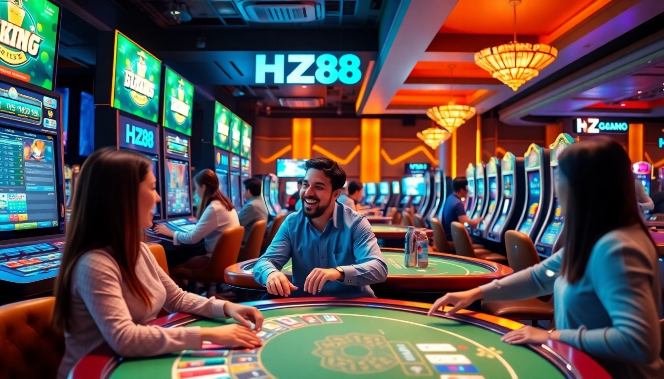 Experience the vibrant world of HZ88 with dynamic online betting activities and casino excitement.