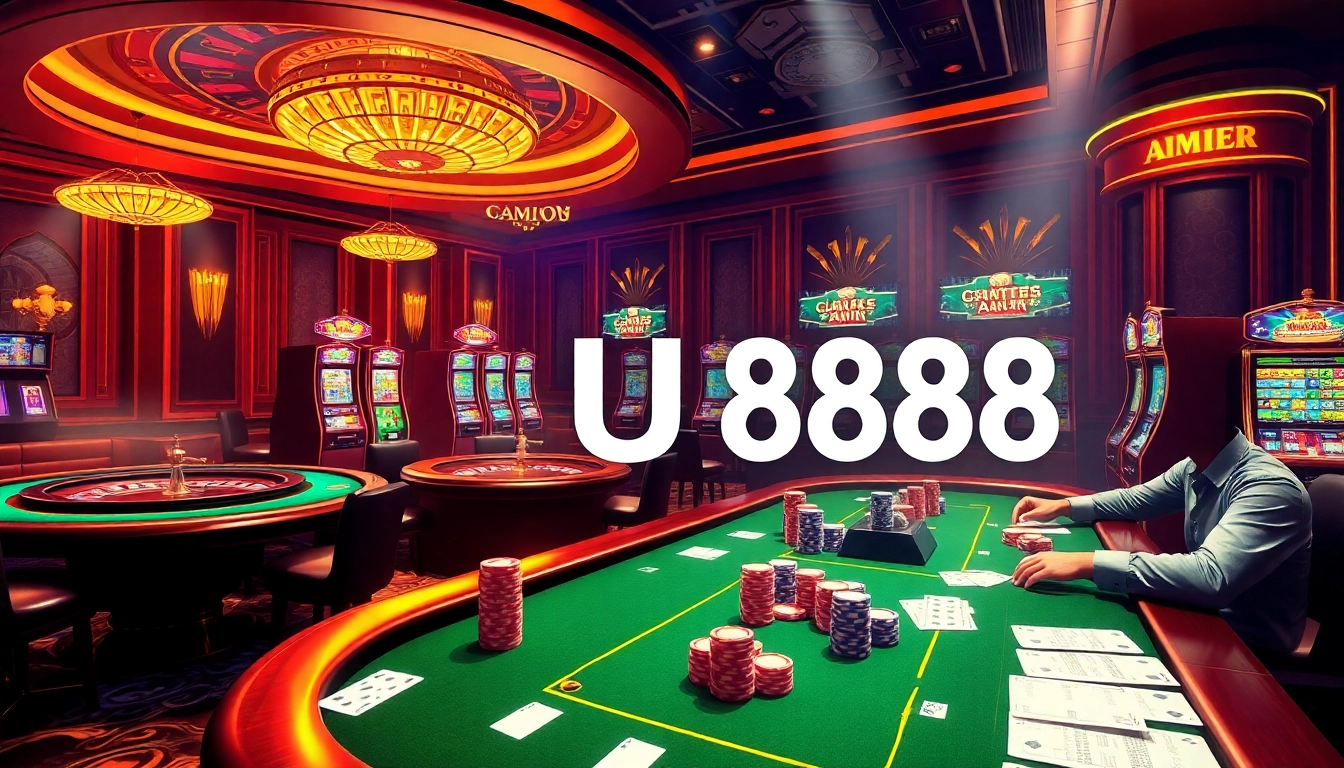 Engage with U888's thrilling casino atmosphere featuring vibrant gaming tables and advanced slot machines.