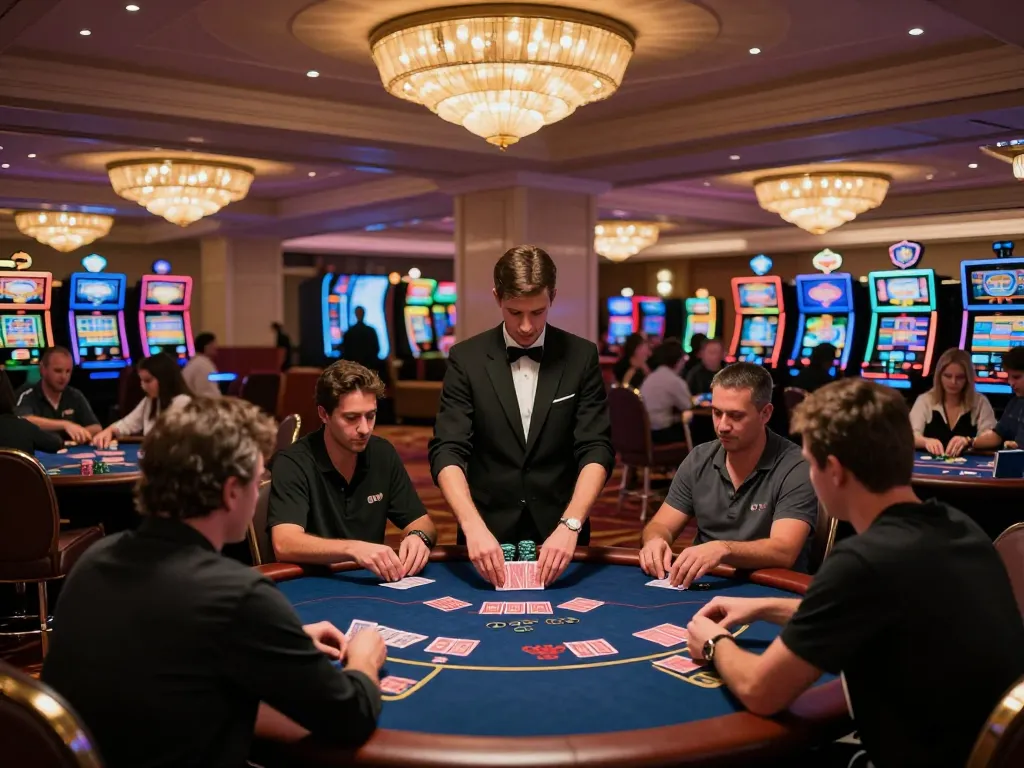 Players enjoying blackjack at SV368 casino, showcasing exciting gameplay and a vibrant atmosphere.