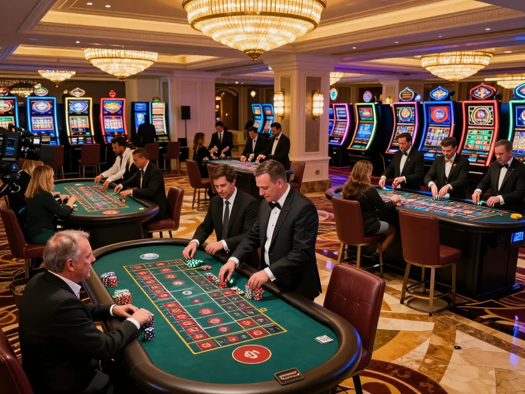 Experience the excitement of 23WIN roulette gaming with players betting at vibrant tables.