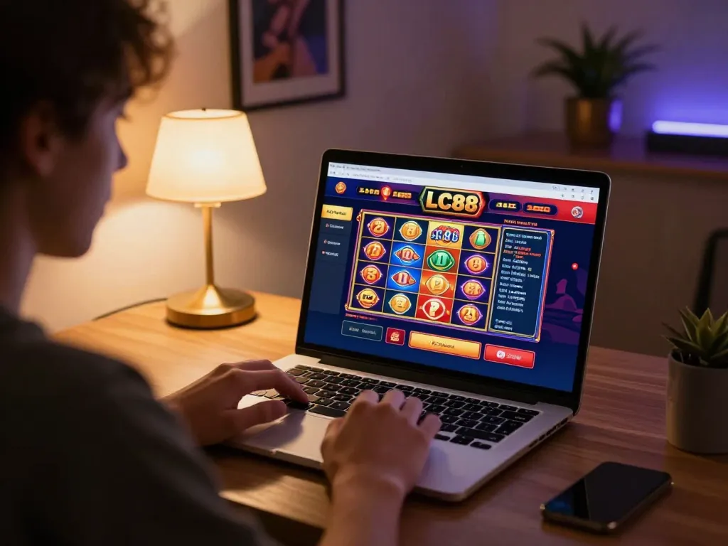 Experience LC88 online gaming at home with immersive poker and slots gameplay.