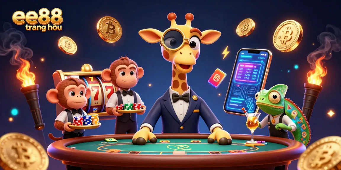 Engage with the exhilarating world of ee88 trang chủ through an immersive casino atmosphere featuring vibrant characters.