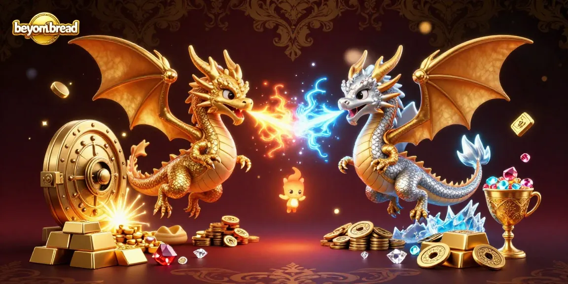 beyondbread offers an exciting casino experience with twin dragons showcasing fire and ice amidst treasure and gems.