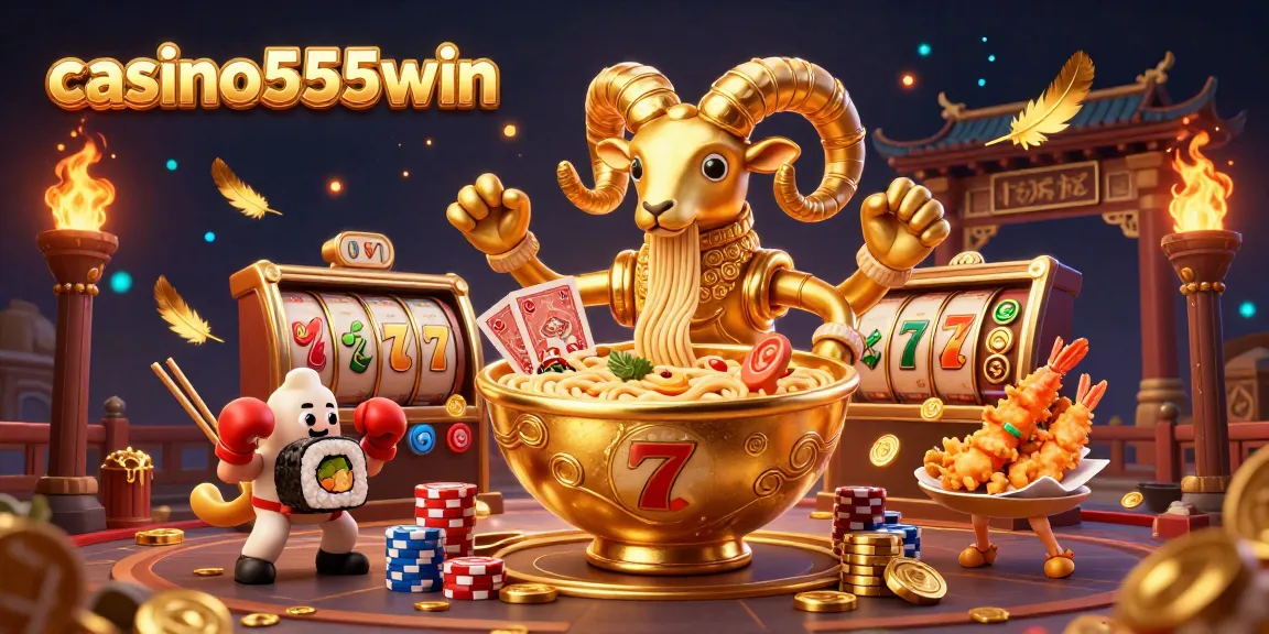 Experience the excitement at casino555win with a vibrant 3D casino illustration featuring dynamic characters and virtual gameplay.