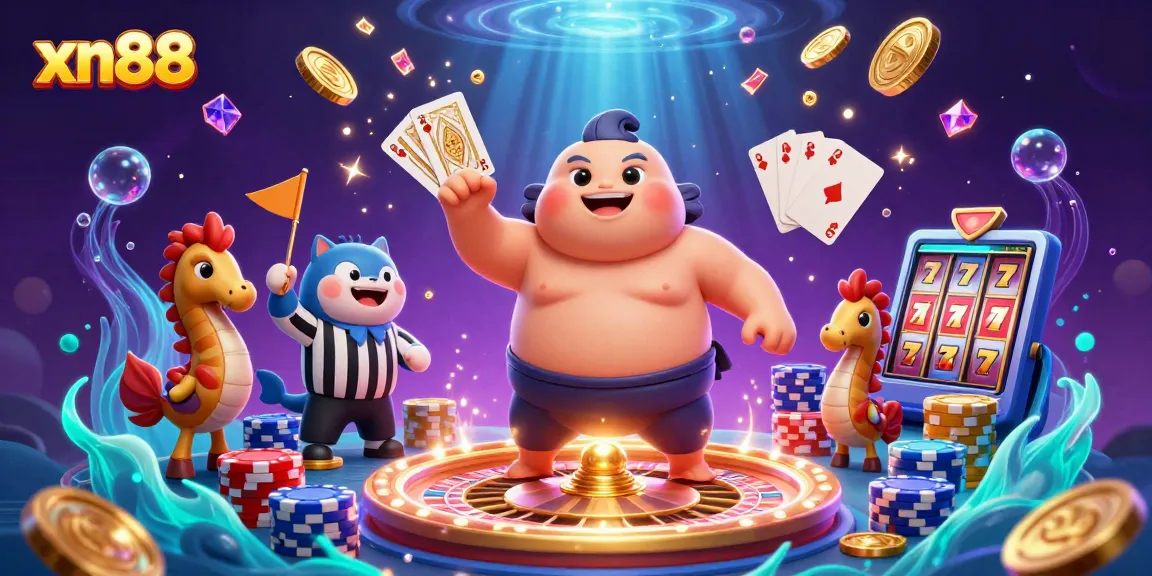 Xn88 showcases a vibrant underwater casino scene with a fugu character and exciting gaming elements.