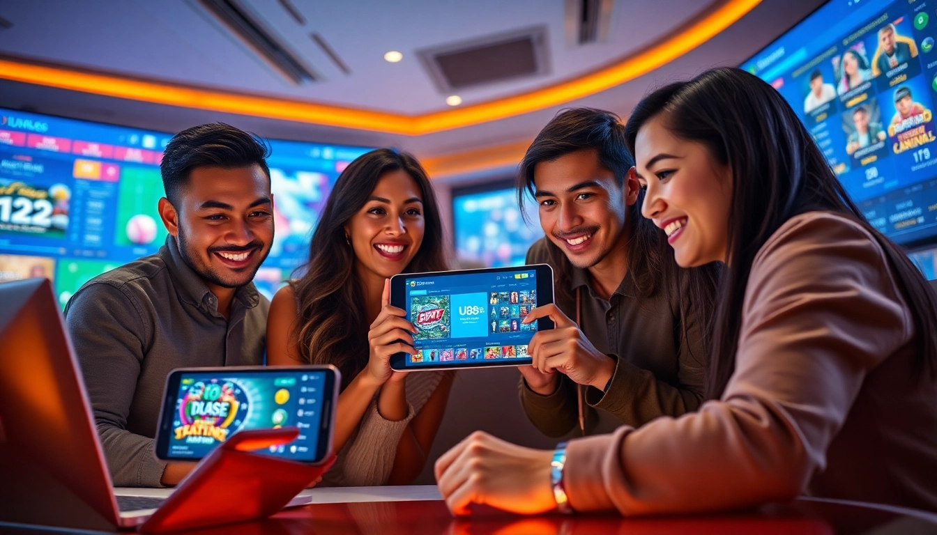 Engaged players enjoying an exciting online betting experience at UU88 with modern gaming interfaces.