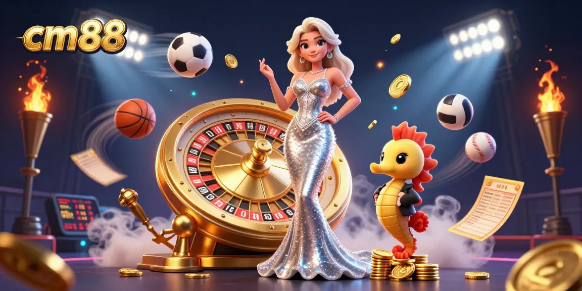 Experience thrilling gaming at cm88 with vibrant casino elements and dynamic sports action