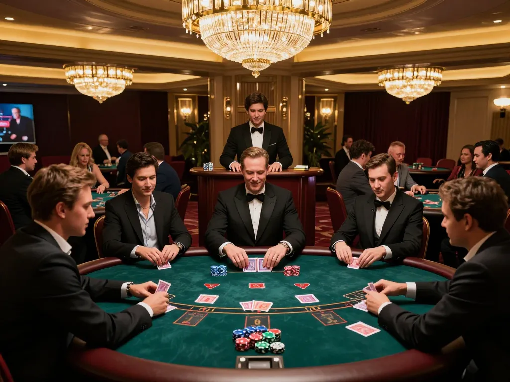 Players engaging in high-stakes blackjack action at hoiquantvhd casino, showcasing excitement and strategy