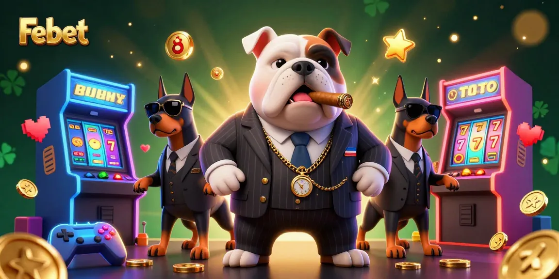 Join the adventure at Febet's casino with vibrant game elements and 3D characters!
