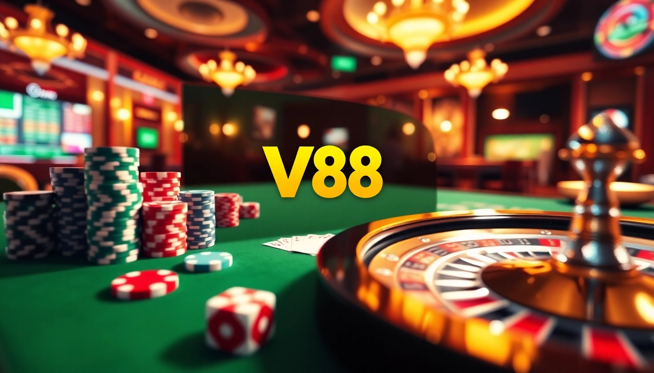 Cổng game v88 enhances online gambling with vibrant tables and exciting casino visuals.
