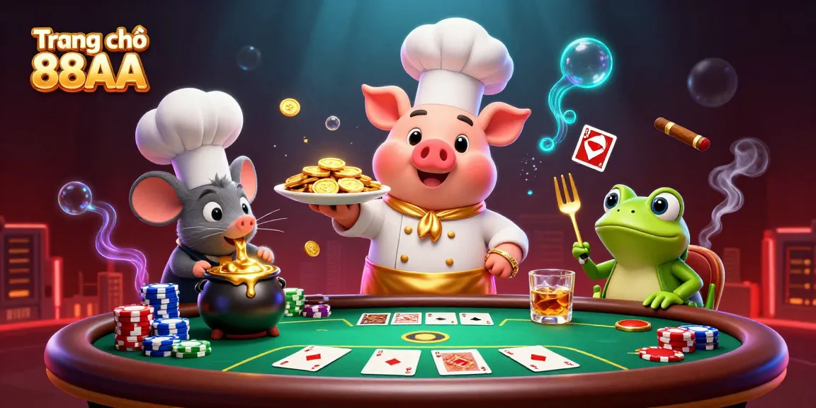 Engage in winning strategies at Trang chủ 88AA with vibrant casino characters and dynamic gambling elements.