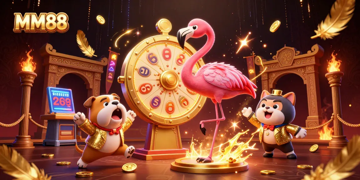 Spin the MM88 prize wheel with excitement and vibrant casino elements.