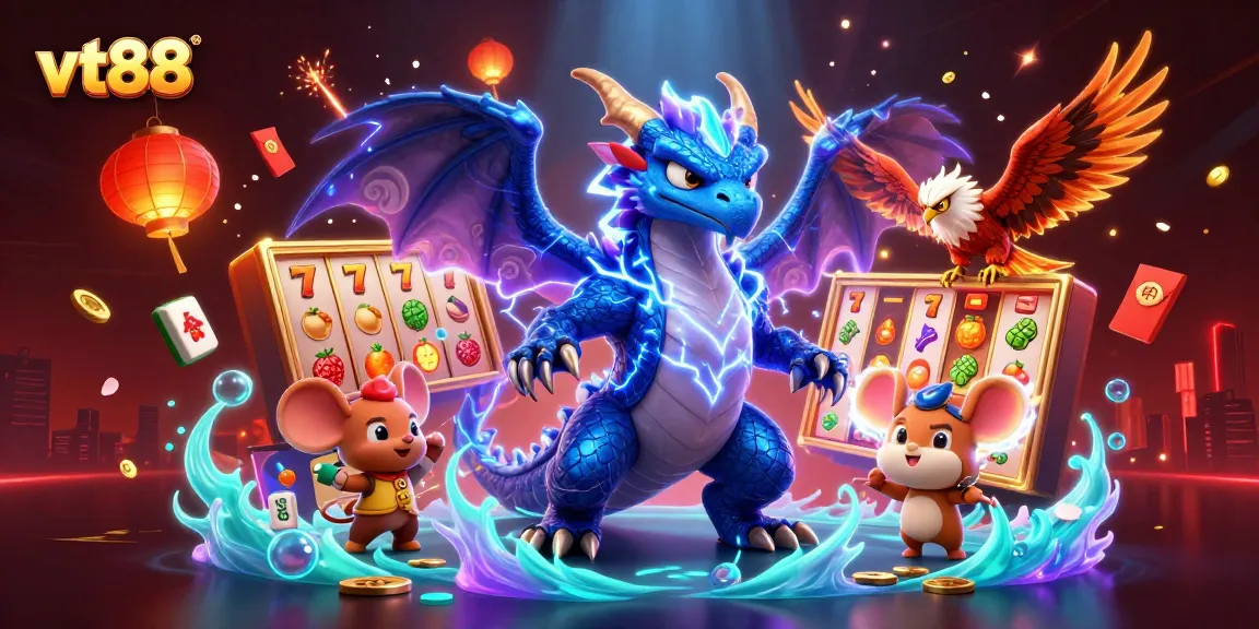 Engage in thrilling gambling action at vt88 with vibrant casino elements and stunning 3D illustration.