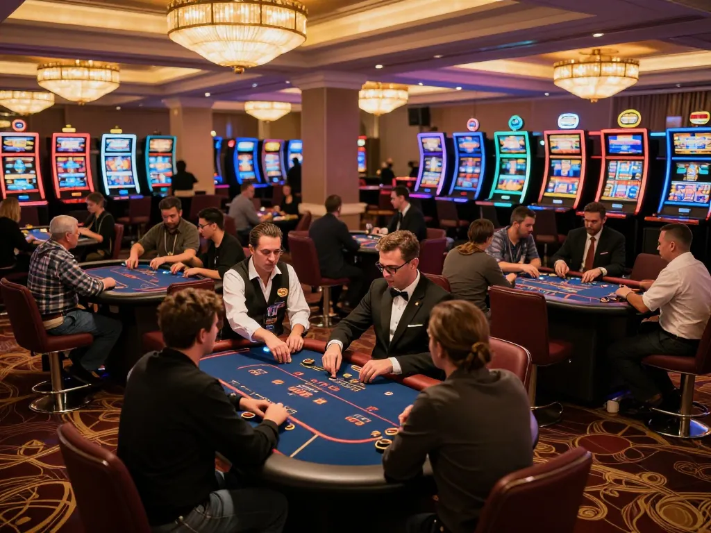 Players engaging at XX88 casino tables, showcasing excitement and dynamic gameplay in a vibrant casino atmosphere.