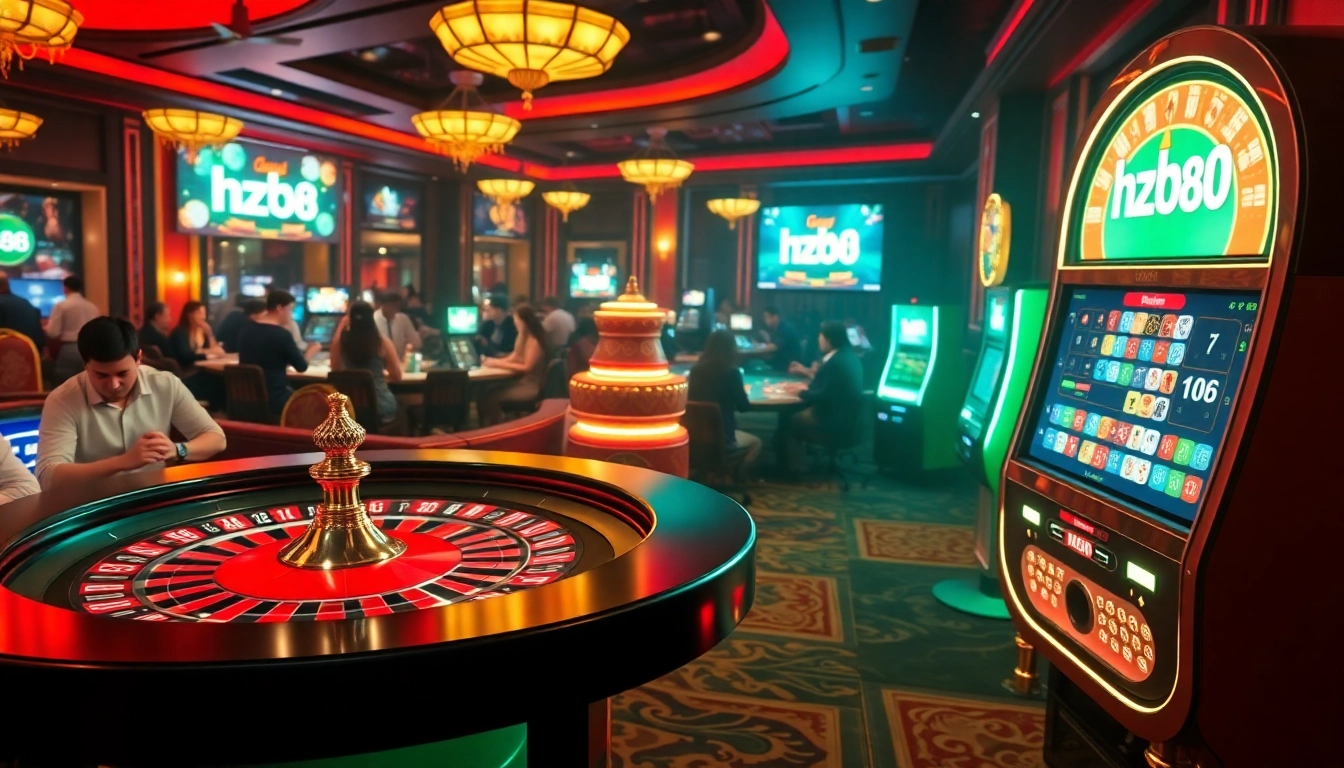 Players experiencing the excitement of hz88 at a luxurious casino table.