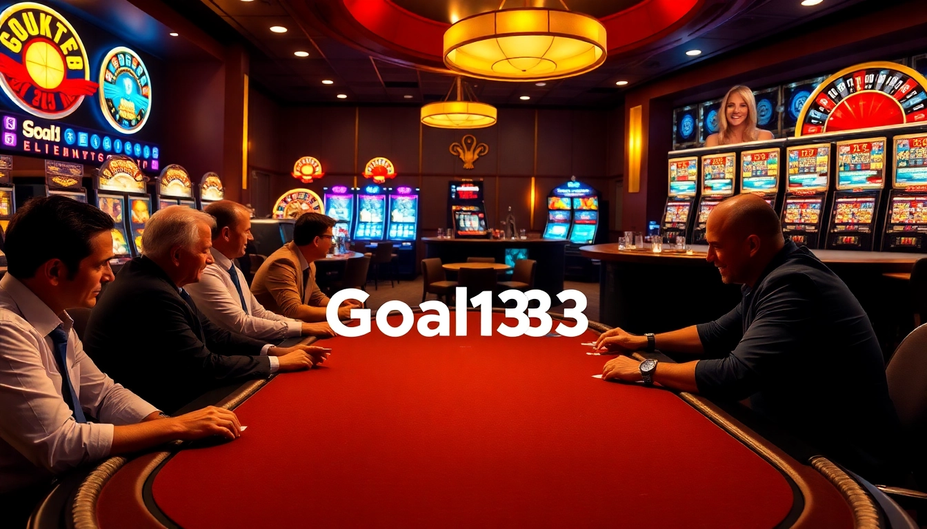 Engaging poker game at Goal123, featuring high-stakes excitement and vibrant casino atmosphere.