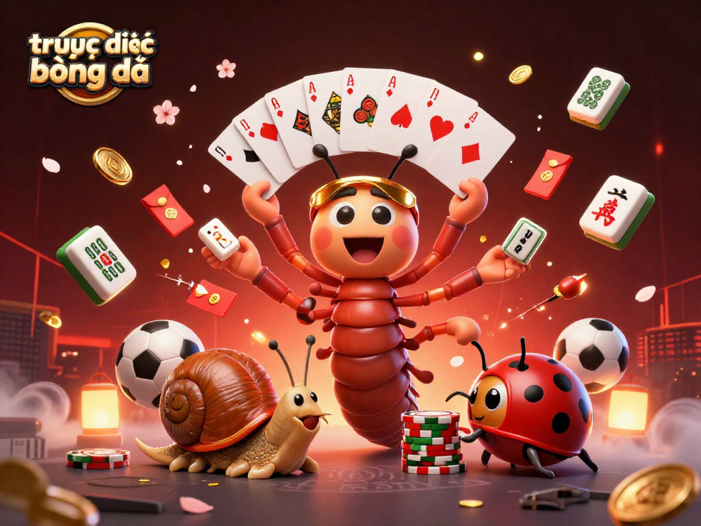 Experience thrilling trực tiếp bóng đá action with sports elements in this vibrant 3D casino scene.