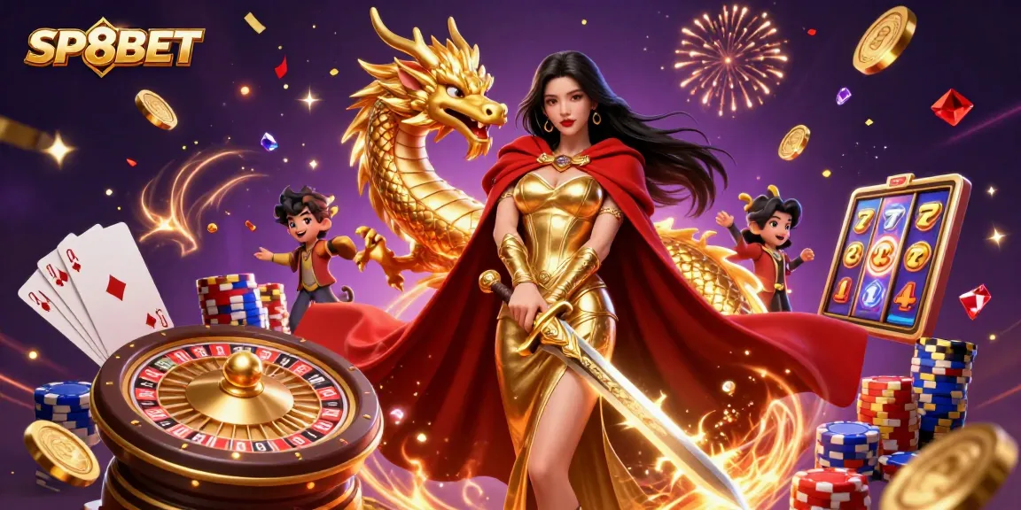 Win big with SP8BET at this vibrant online casino scene showcasing thrilling gameplay.