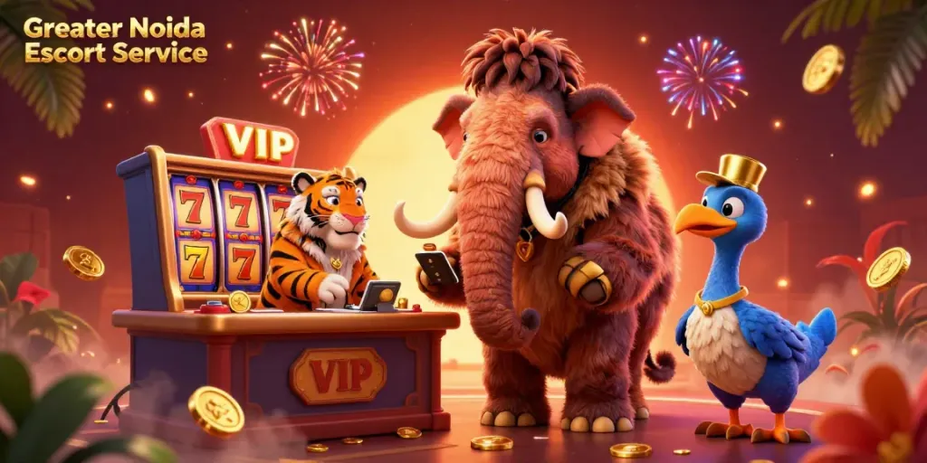 Gameplay of Greater Noida Escort Service featuring luxury characters in a vibrant casino scene.