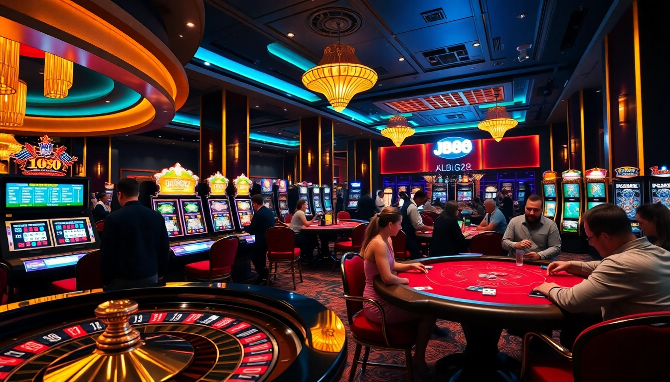 Experience thrilling gaming at BJ88's stylish casino with roulette and poker.