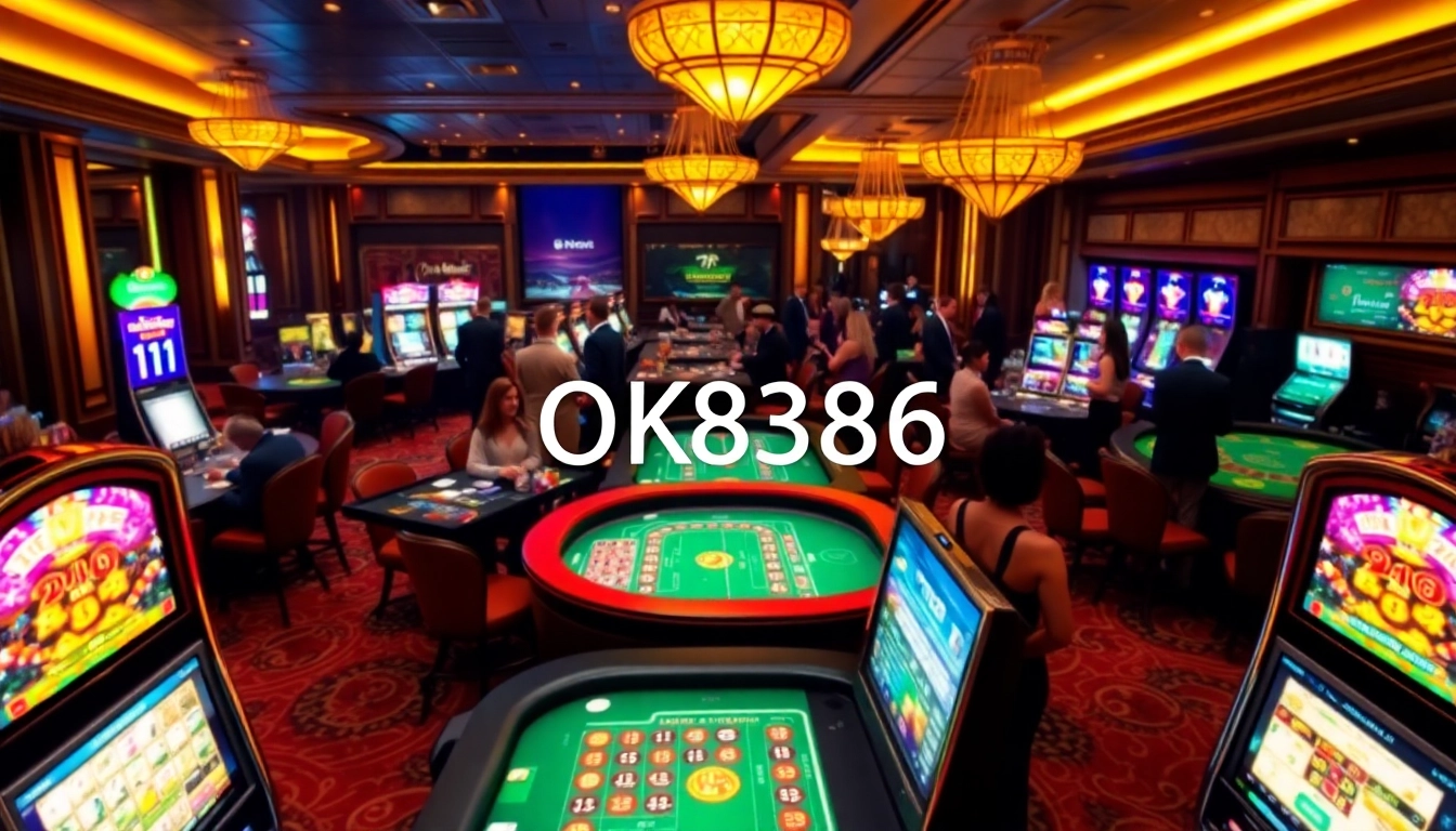 Experience the thrill of casino games at OK8386, highlighting a vibrant gaming scene.
