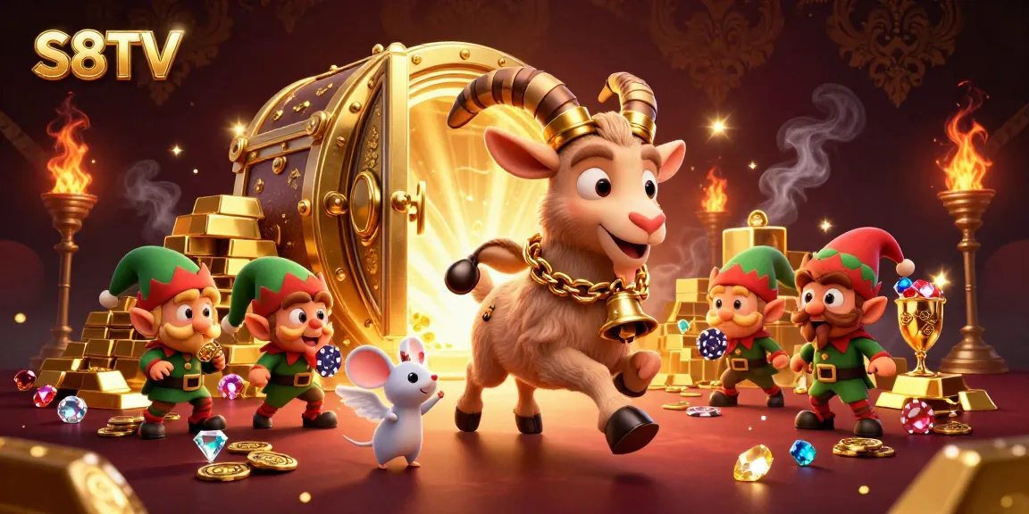 S8TV offers thrilling views of dynamic casino scenes filled with gremlins stealing poker chips in a festive setting.