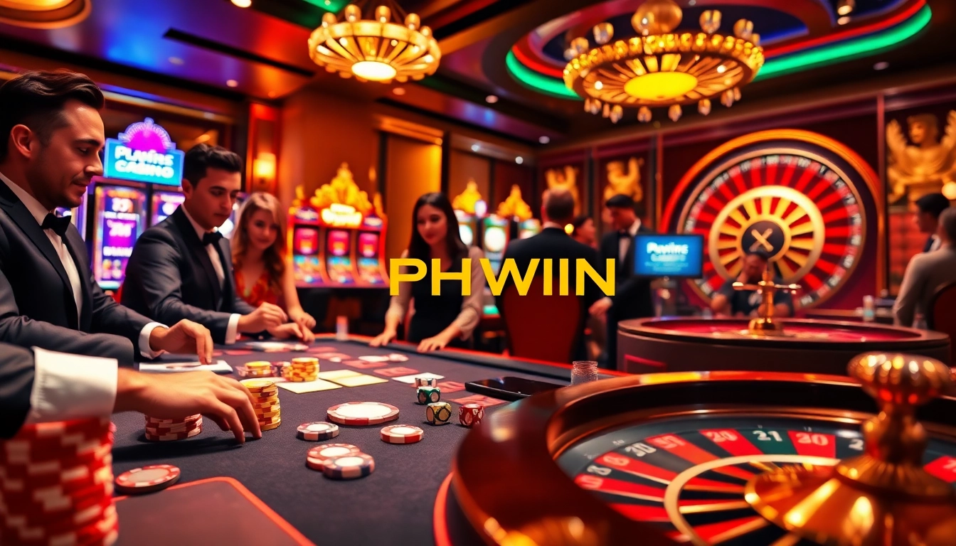 Experience excitement at PHWIN casino with vibrant tables, cards, and thrilling games.