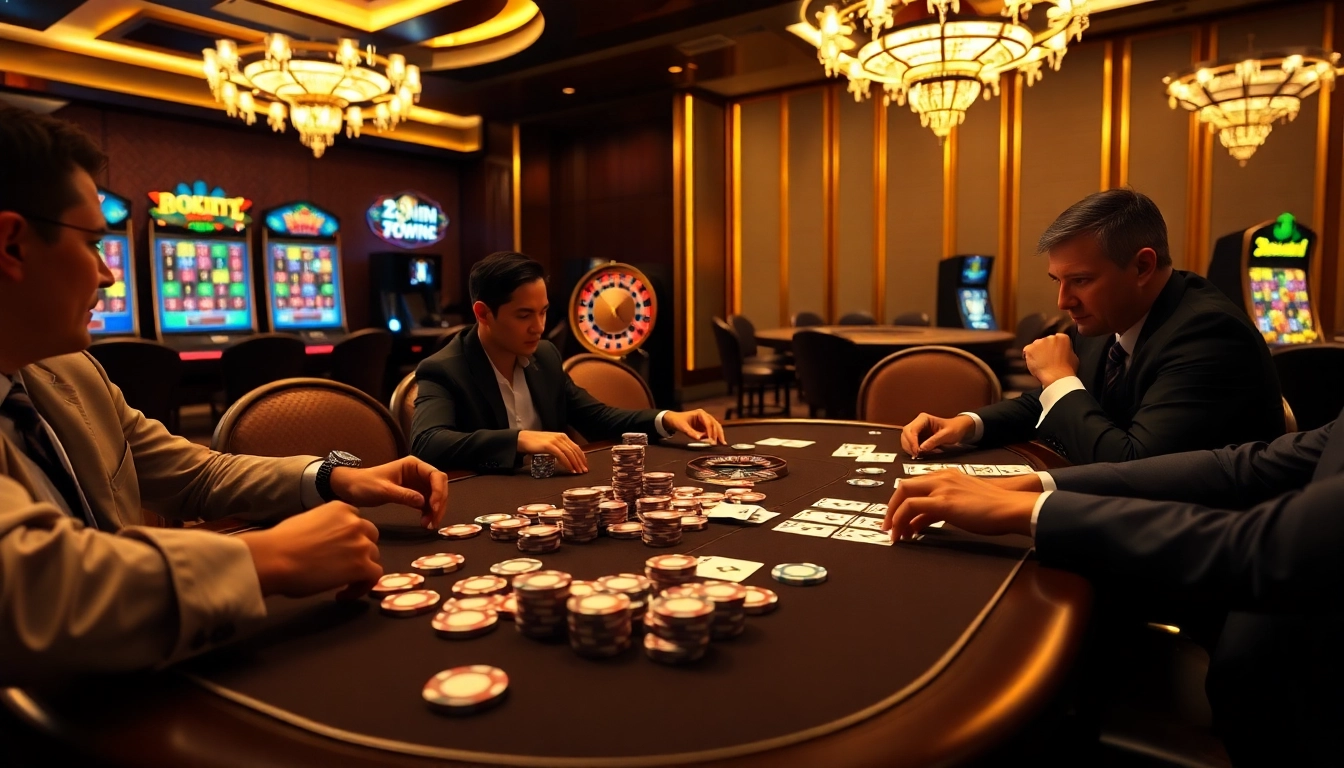 Experience high-stakes poker action while playing at 23win04, featuring vibrant casinos and dynamic game elements.