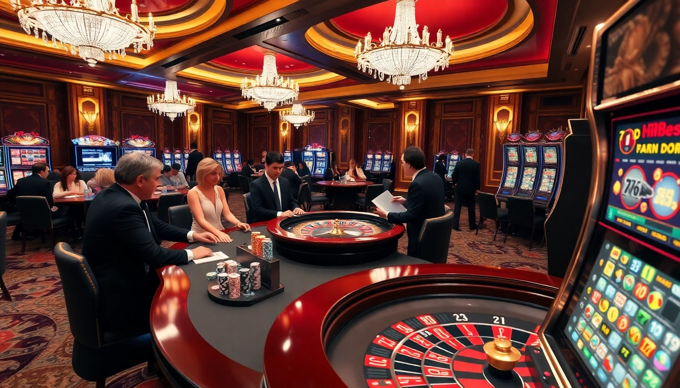 Engaged players enjoying high-stakes action at a glamorous 789p casino table with chips and cards.
