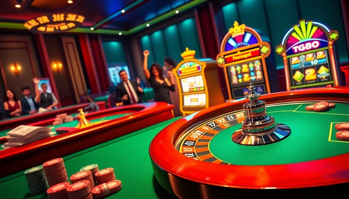 Experience thrilling gameplay at tg88 with lively casino tables and vibrant gaming atmosphere.