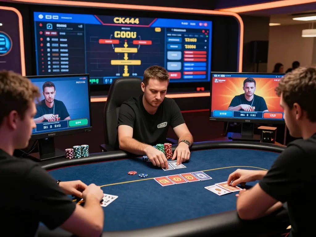 CK444 online poker game in action with players holding cards and strategizing bets for a competitive edge.